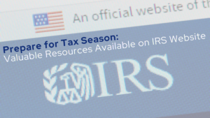 A computer screen showing the IRS website